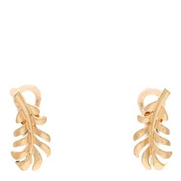 CHANEL 18K Yellow Gold Plume Earrings