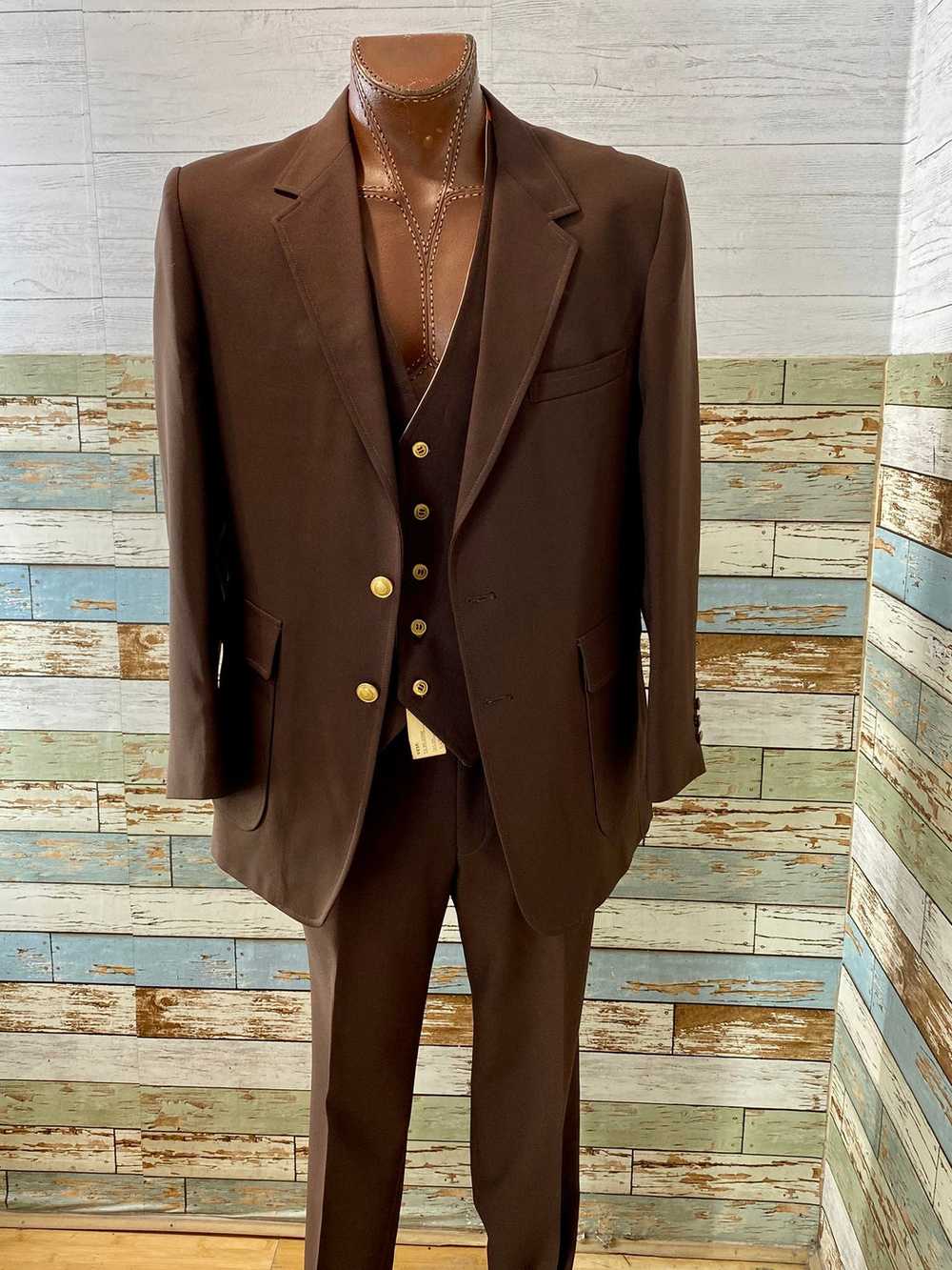 70’s Dark Brown 3 Piece Suit Set By The Classic C… - image 12