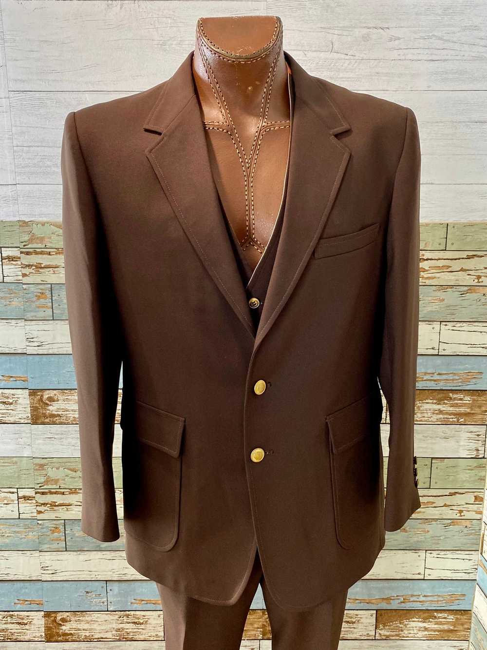 70’s Dark Brown 3 Piece Suit Set By The Classic C… - image 3