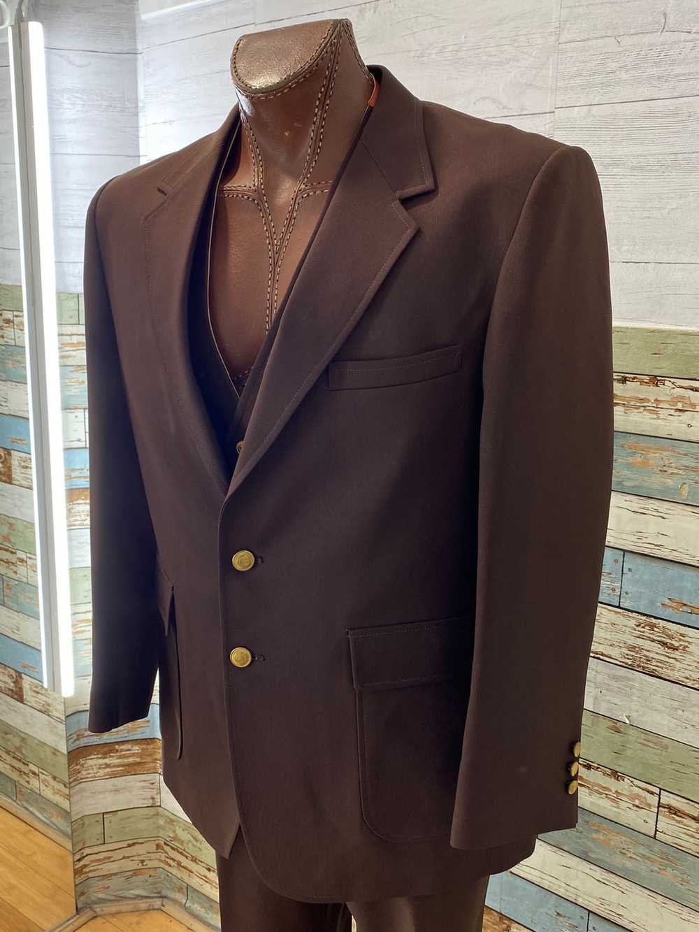 70’s Dark Brown 3 Piece Suit Set By The Classic C… - image 8