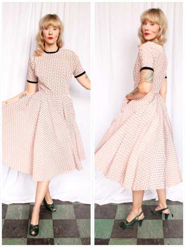 1950s Pat Hartley X Marks the Spot Silk Dress - Me