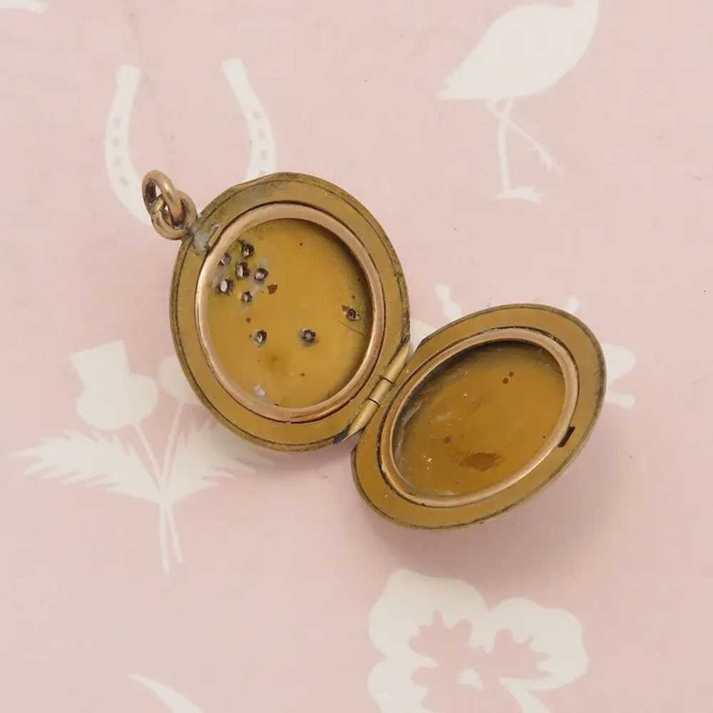 Antique Victorian Forget Me Not Paste Rose Gold F… - image 4