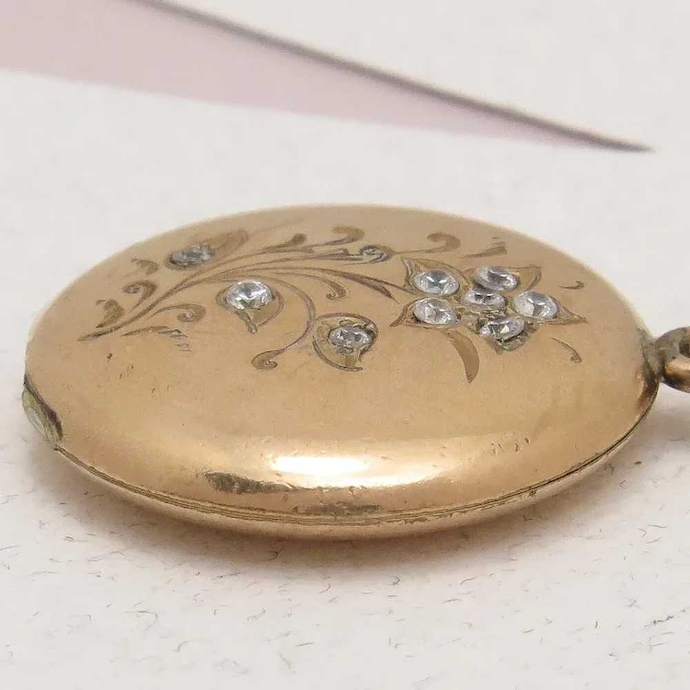 Antique Victorian Forget Me Not Paste Rose Gold F… - image 5
