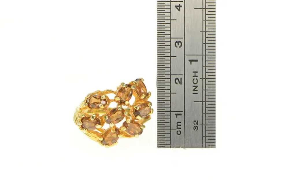 18K Oval Citrine Tree Branch Cluster Cocktail Rin… - image 3