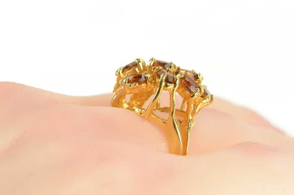 18K Oval Citrine Tree Branch Cluster Cocktail Rin… - image 5