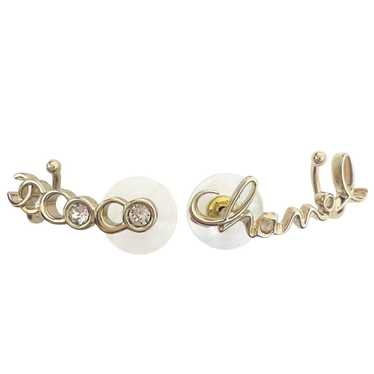 Chanel CC Dangling Chain Earrings Metal with Faux Pearls Gold 7568626