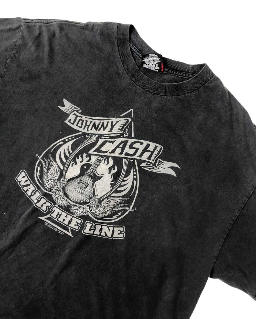 Band Tees Johnny Cash Faded Black Walk The Line 2… - image 4