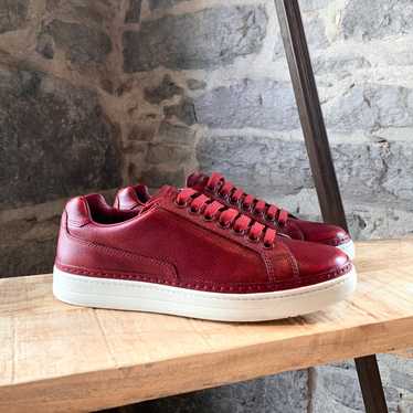 Prada Prada Saffiano Red Leather Distressed Low-T… - image 1