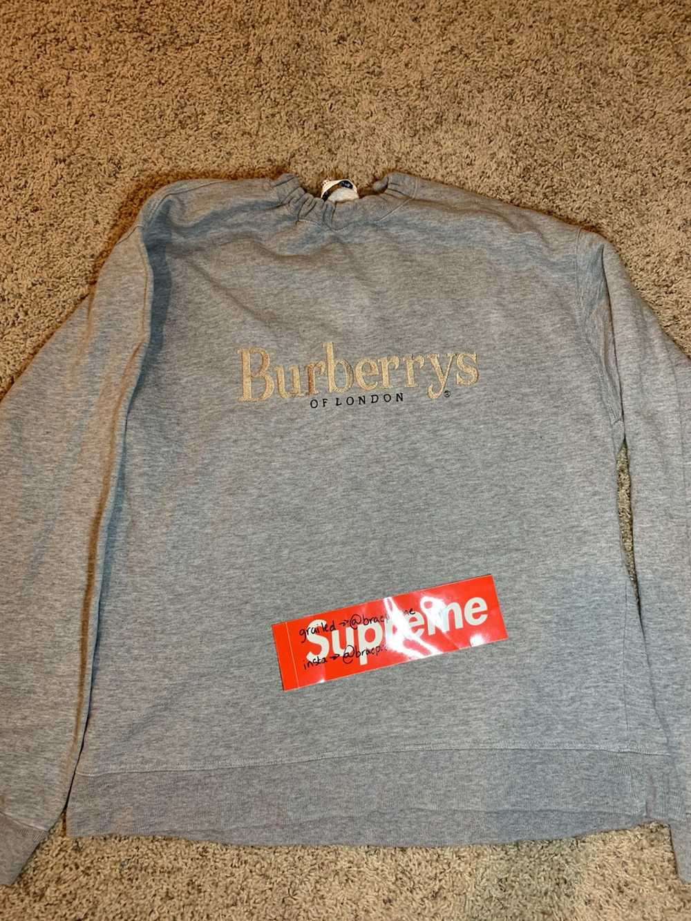 Burberry × Vintage Vintage Burberry Crewneck Gray - image 1