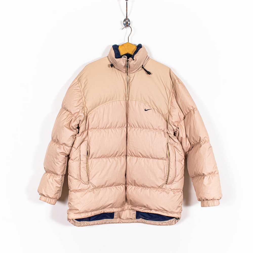 Nike × Vintage Nike Beige Zip Up Long Puffer Jack… - image 1