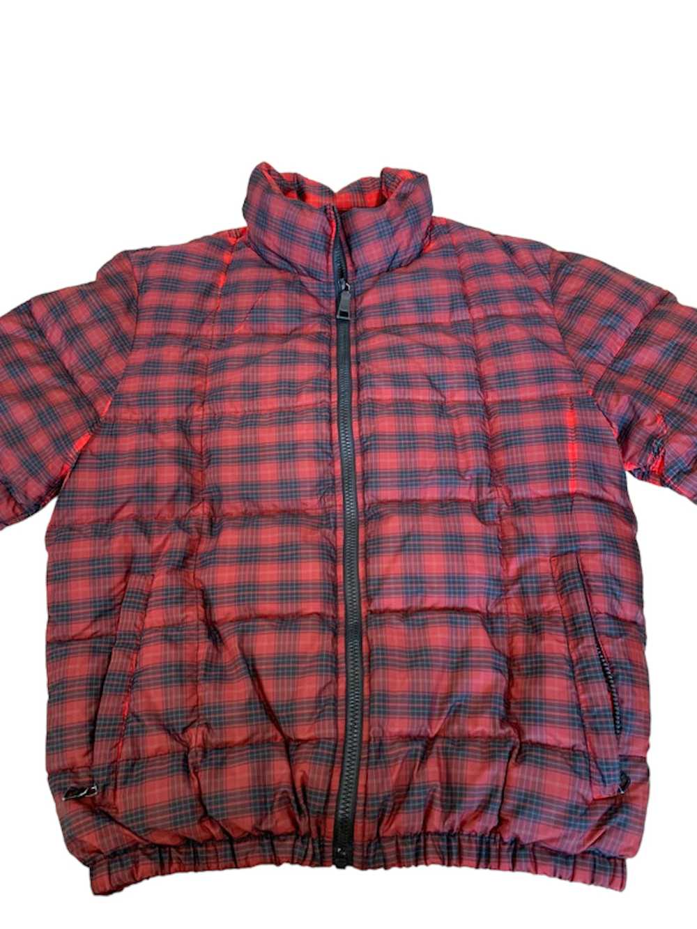 Prada Prada Red Polyamide Plaid Men Puffer Down J… - image 1