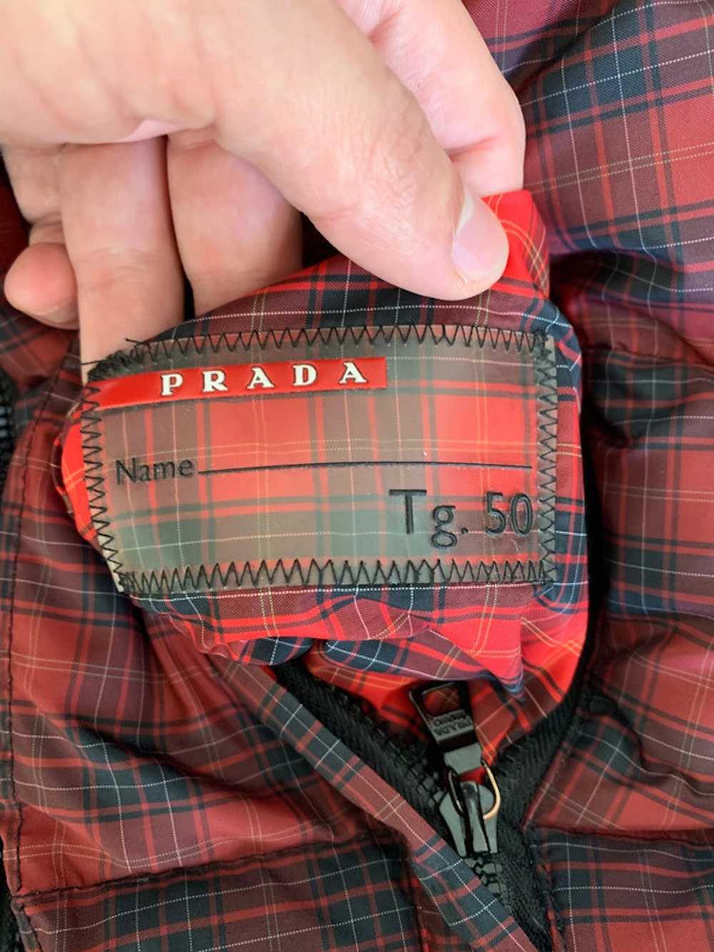 Prada Prada Red Polyamide Plaid Men Puffer Down J… - image 5