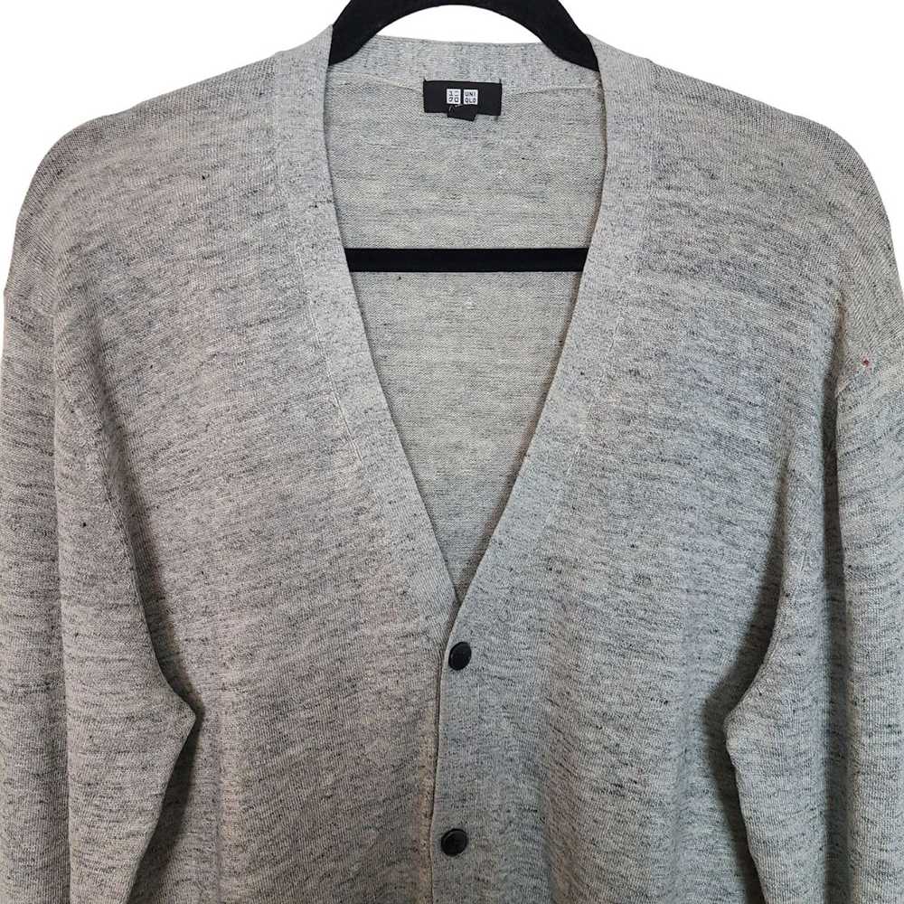 Uniqlo UNIQLO Mens L Gray Wool Blend Long Sleeve … - image 2