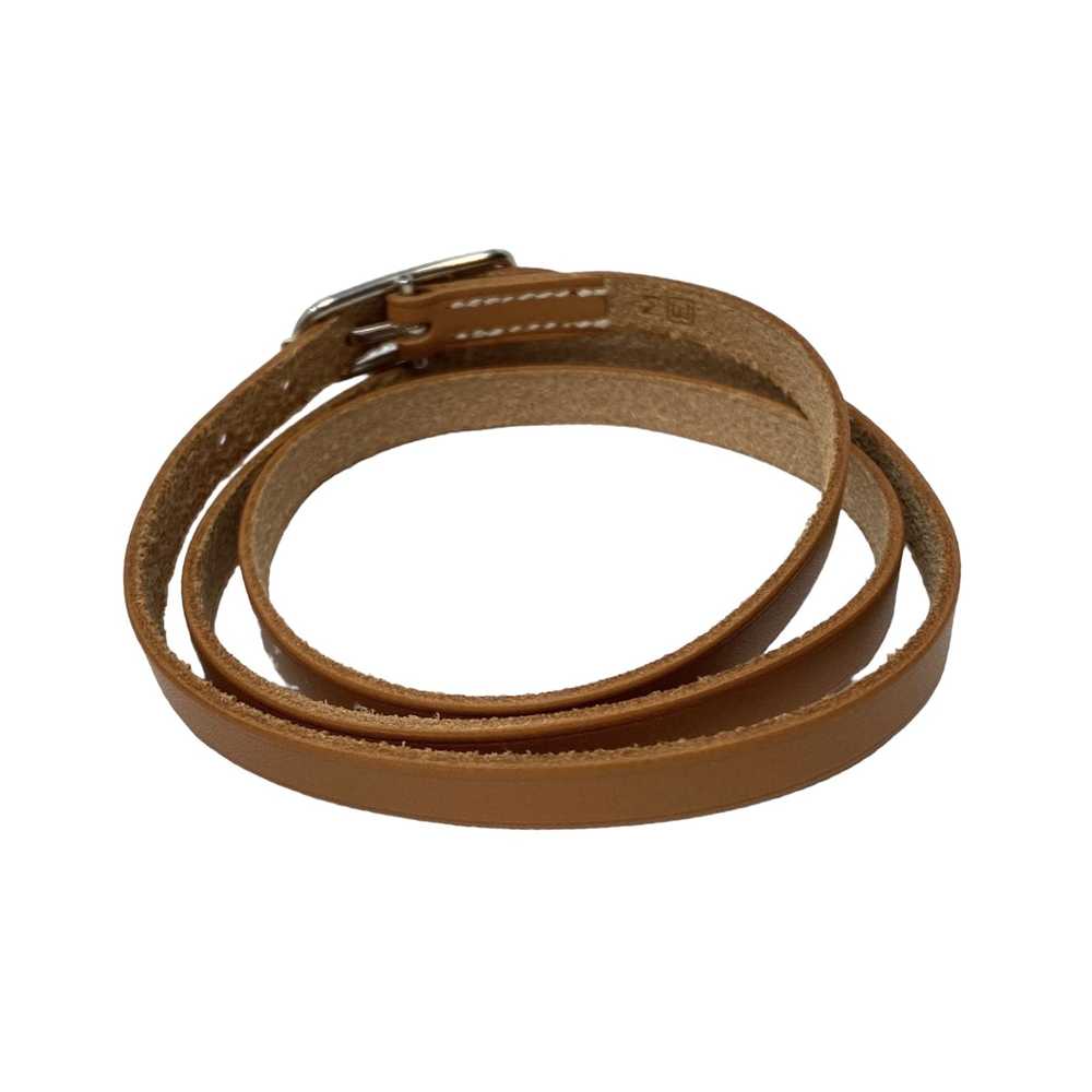 Hermes Hermes Brown Wrap Long Leather Bracelet - image 2