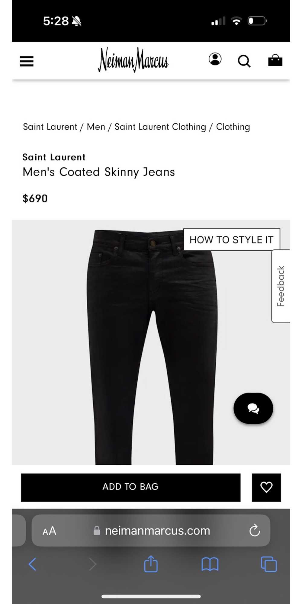 Ysl Pour Homme YSL Black men’s coated skinny jeans - image 7
