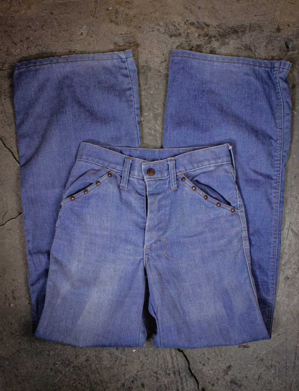 Vintage Vintage Studded Bell Bottom Denim Jeans 7… - image 1
