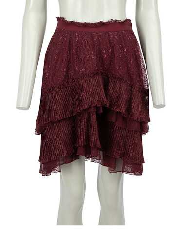 Roberto Cavalli Just Cavalli Burgundy Lace Mini Sk