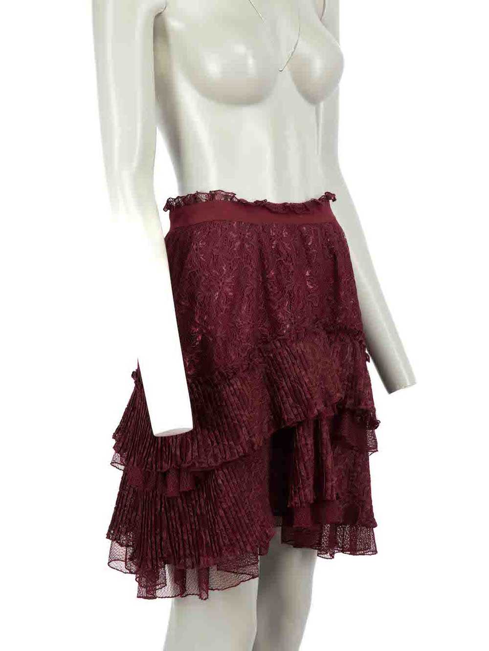 Roberto Cavalli Just Cavalli Burgundy Lace Mini S… - image 2