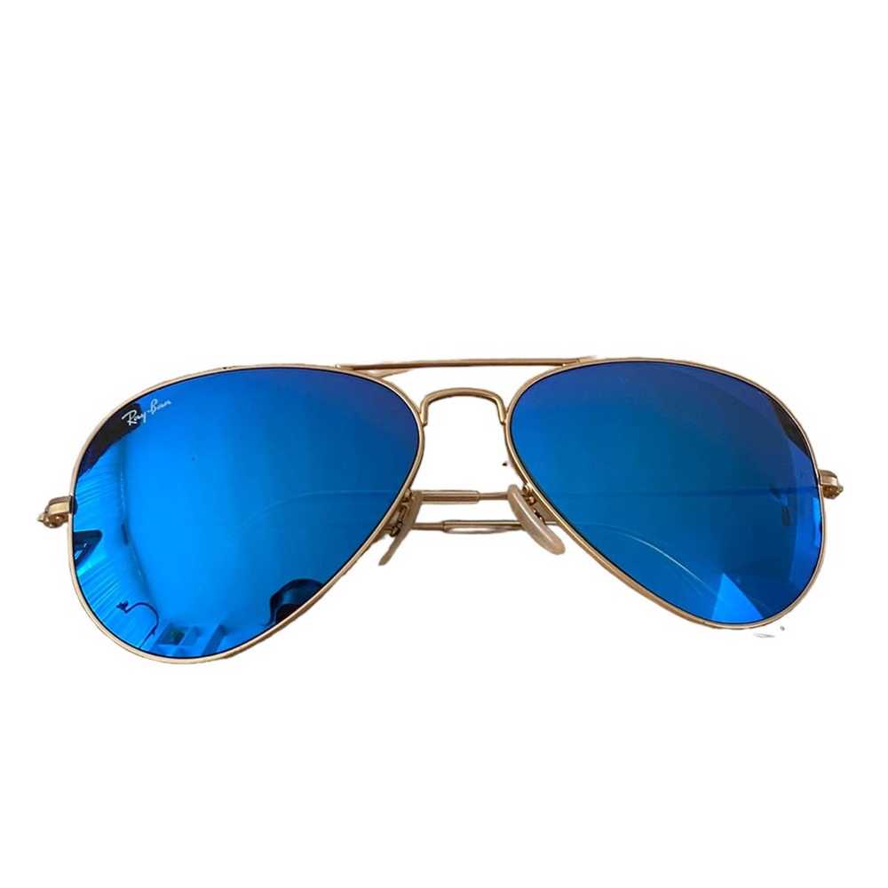 RayBan Classic Ray Ban Aviator Sunglasses Blue Fl… - image 2