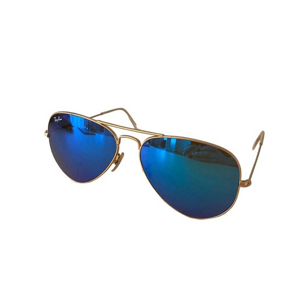 RayBan Classic Ray Ban Aviator Sunglasses Blue Fl… - image 3