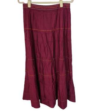 Other Sundance Womens 8 Maroon Tiered Ruffle Embr… - image 1