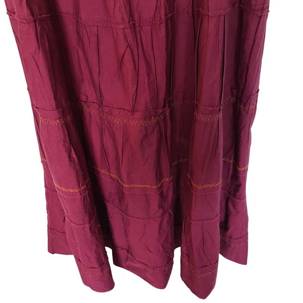 Other Sundance Womens 8 Maroon Tiered Ruffle Embr… - image 3