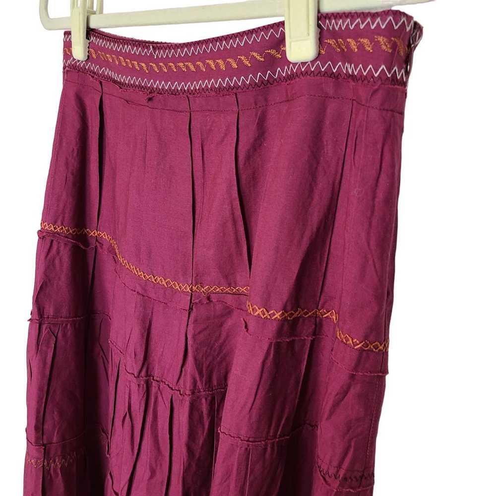 Other Sundance Womens 8 Maroon Tiered Ruffle Embr… - image 4