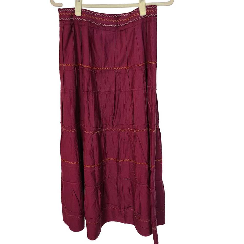 Other Sundance Womens 8 Maroon Tiered Ruffle Embr… - image 8