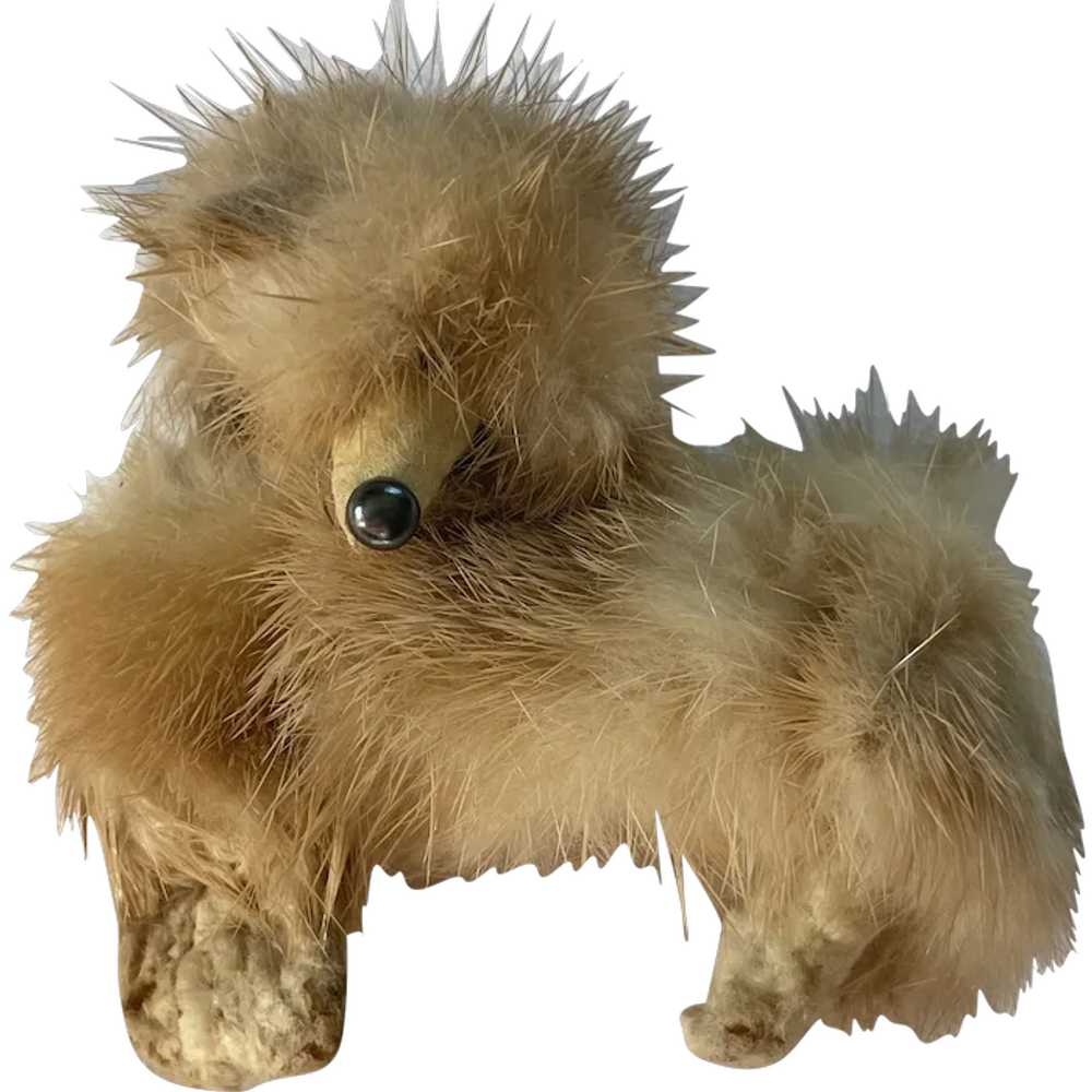 Vintage 1950’s Mink Fur Poodle Brooch - image 1