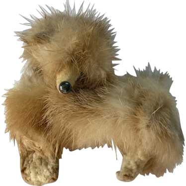 Vintage 1950’s Mink Fur Poodle Brooch - image 1