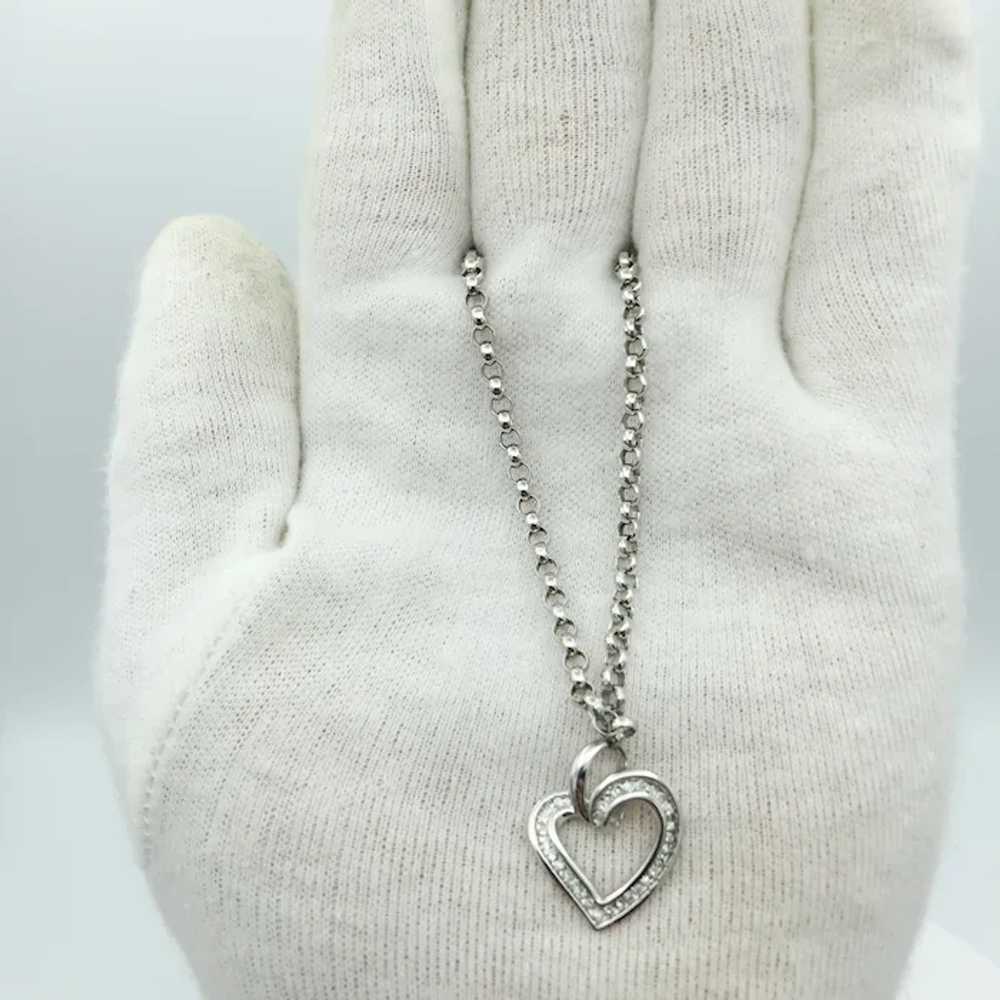 10KW 0.33ctw Diamond Heart Pendant with 18'' Neck… - image 2