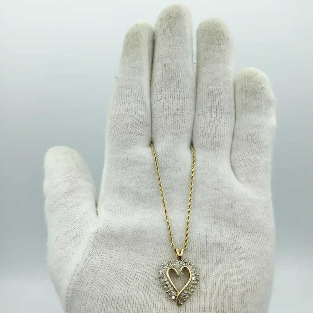 10KY 1.1ctw Diamond Heart Pendant with 16'' Neckl… - image 2