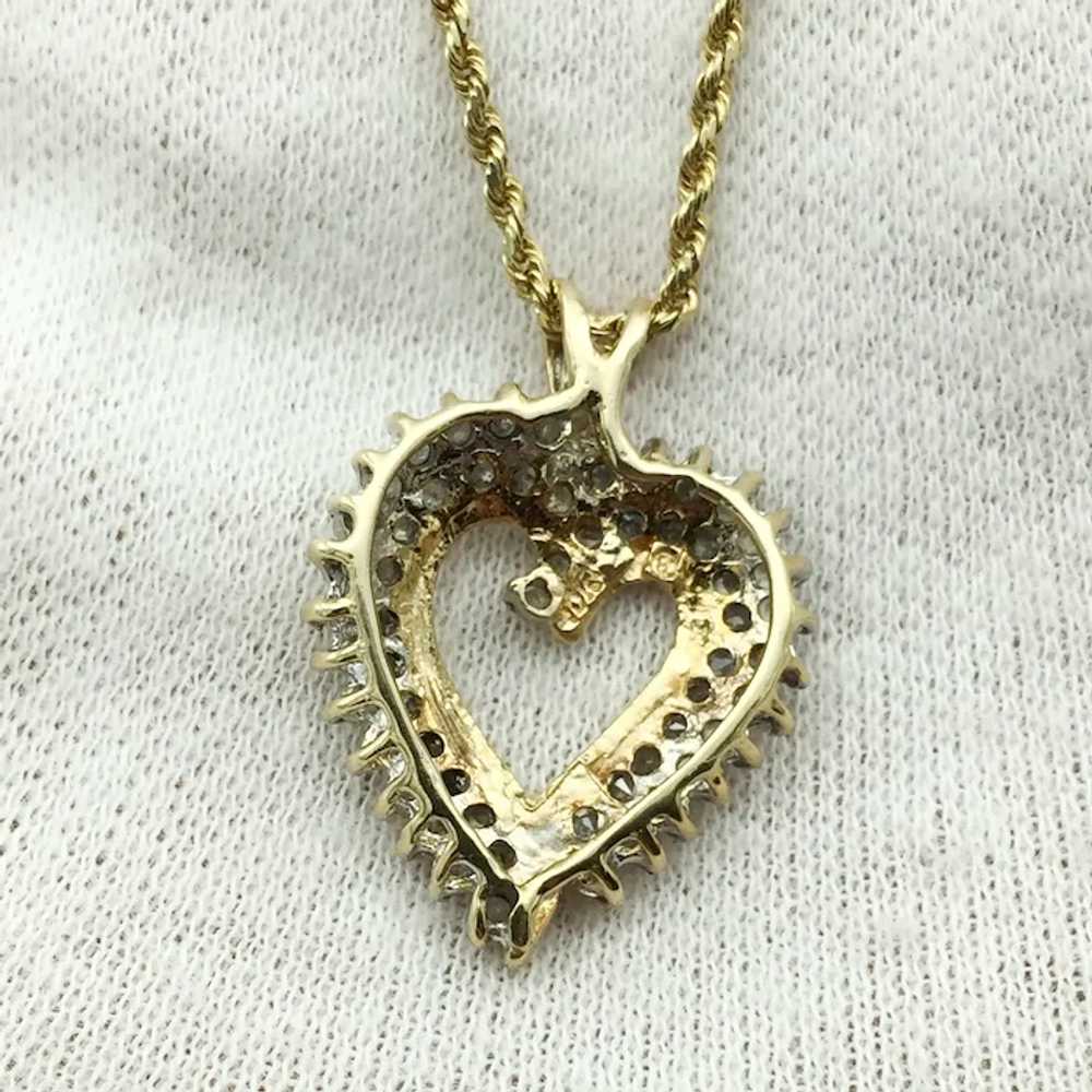10KY 1.1ctw Diamond Heart Pendant with 16'' Neckl… - image 4