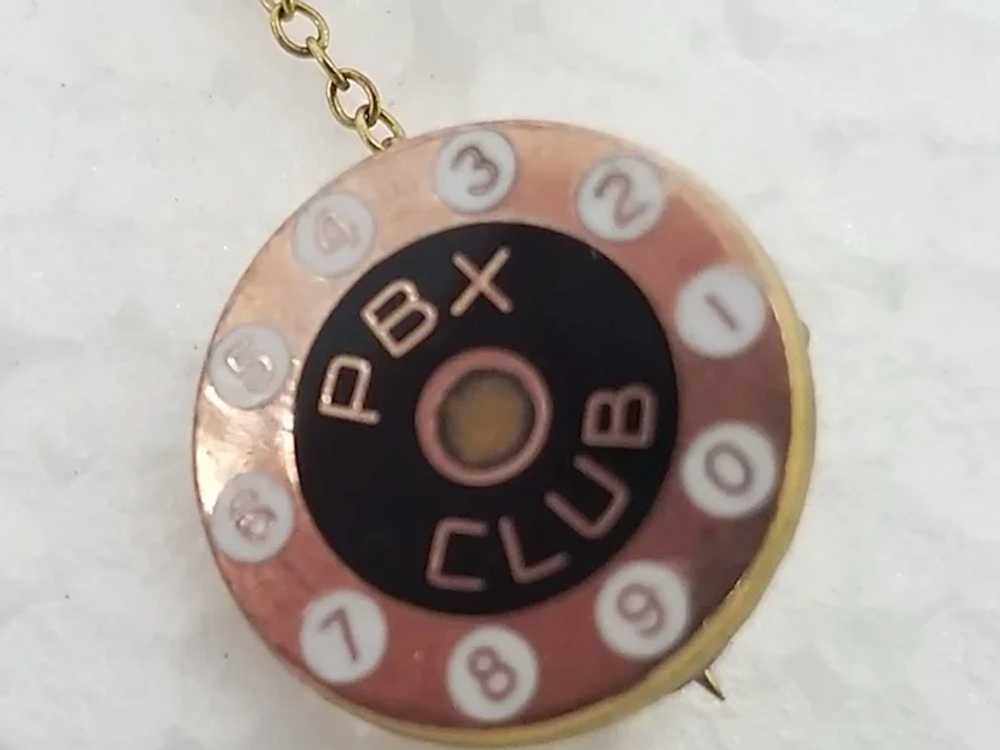 Cute Vintage PBX Club Rotory Phone Brooch Pin LGB… - image 2