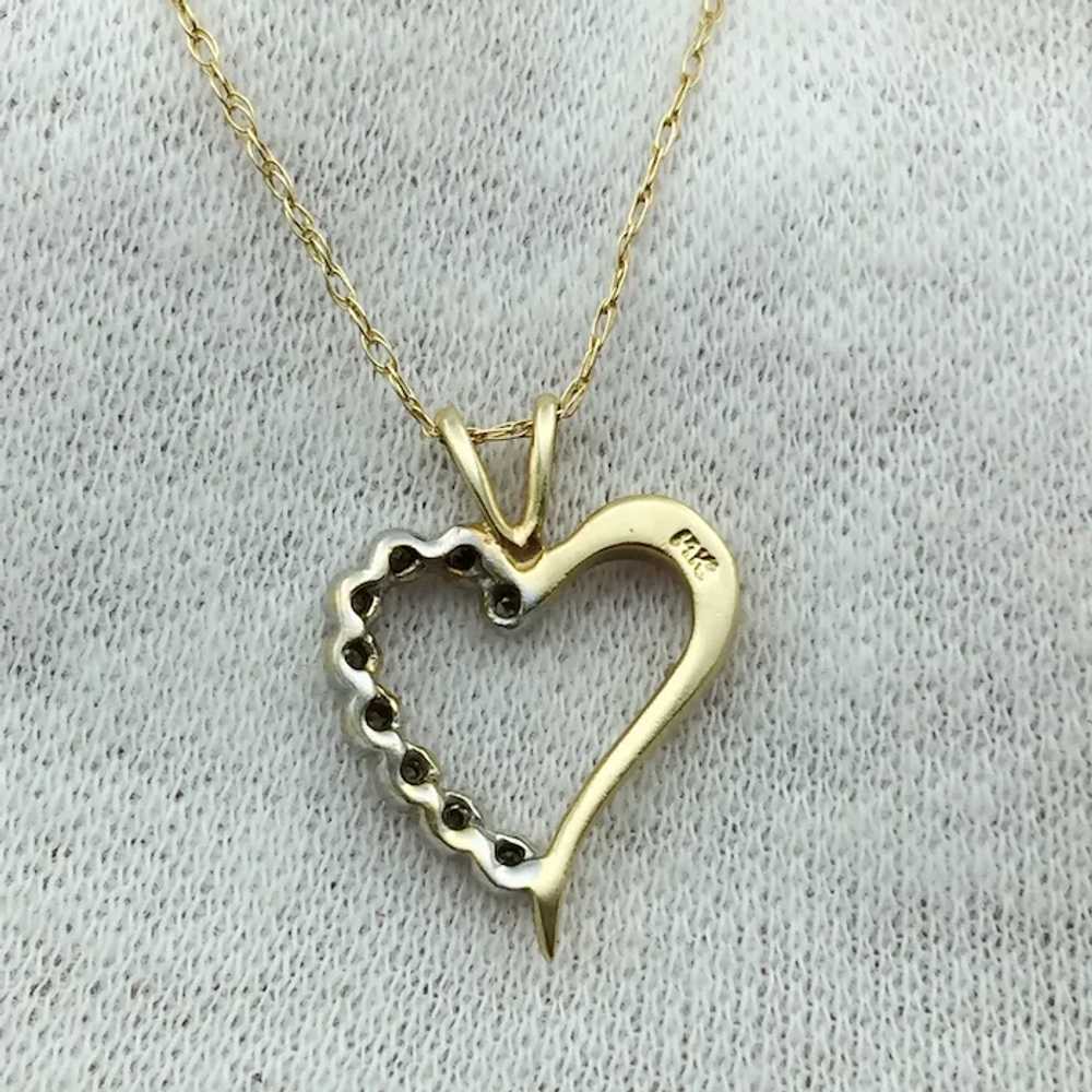 14KY 0.10ctw Diamond Heart Pendant with 18'' Neck… - image 4