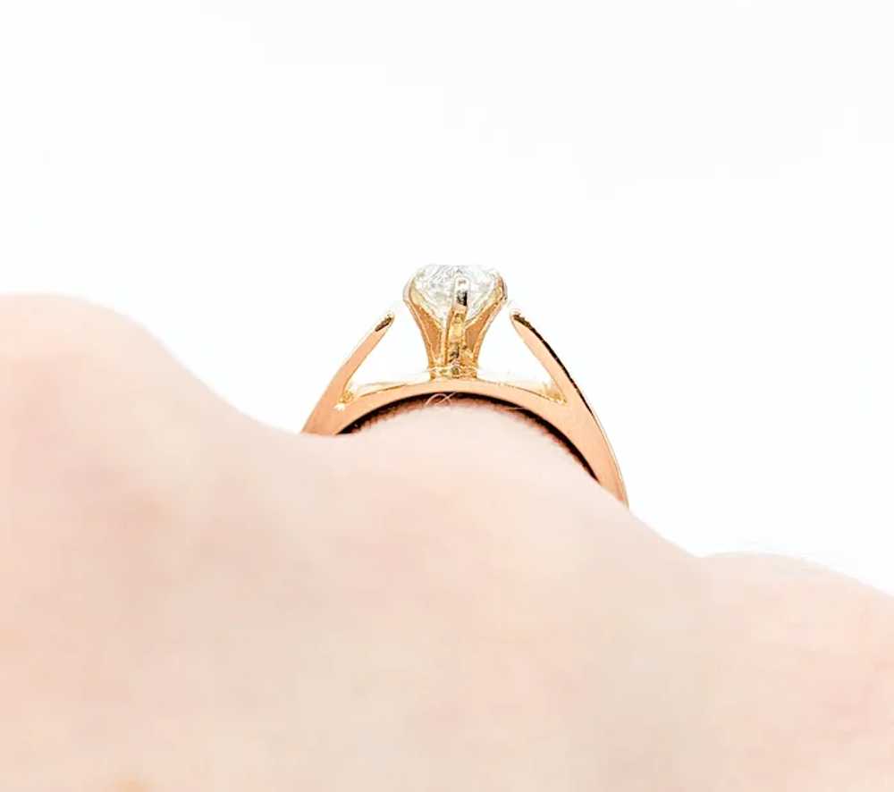 Vintage Marquise Diamond Solitaire Ring in Gold - image 7