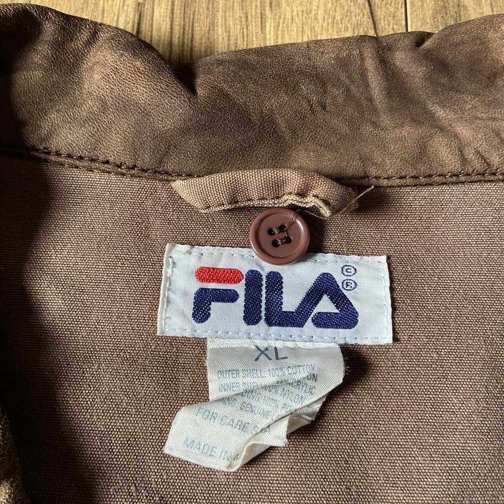 Vintage Fila Field Jacket 90s Size XL Brown Chore… - image 6