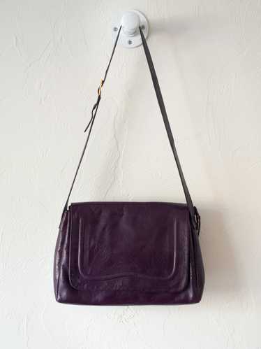Vintage Ellen Tracey Purple Leather Handbag
