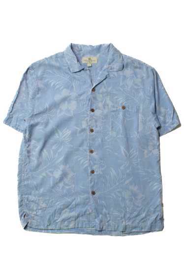 Vintage Island Shores Blue Floral Hawaiian Shirt (