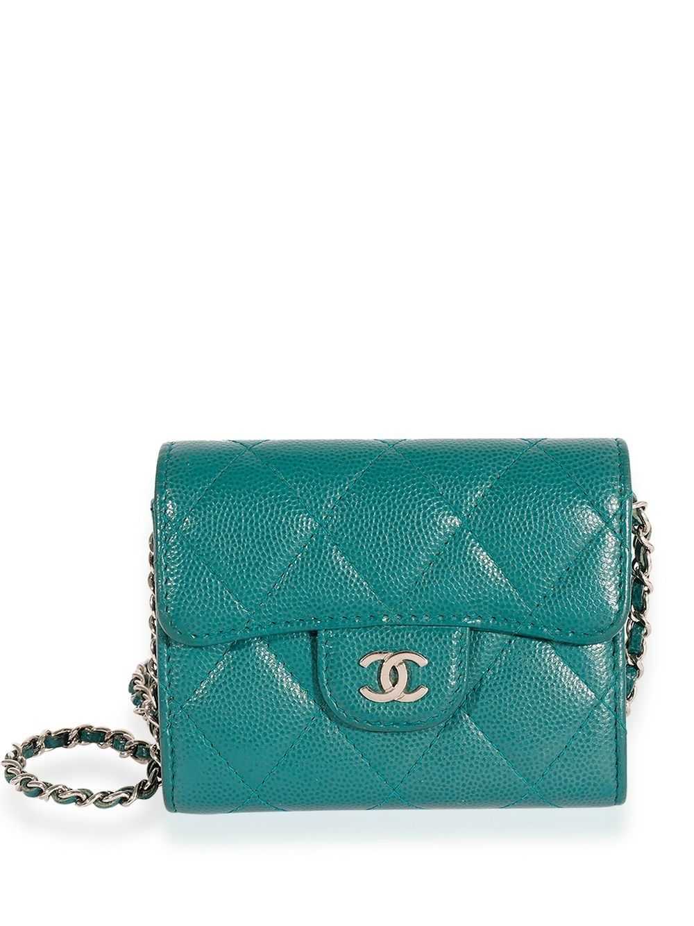 CHANEL Pre-Owned CC diamond-quilted chain wallet … - image 1