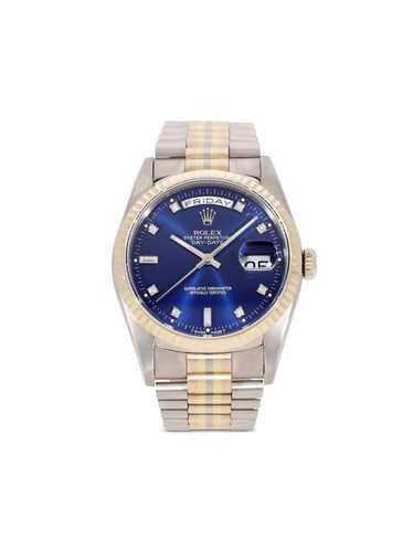 Rolex 1990 pre-owned Day-Date Tridor 36mm - Blue - image 1