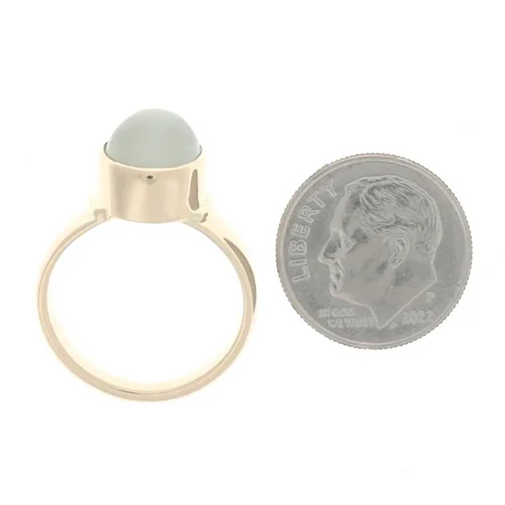 Yellow Gold Moonstone Solitaire Ring - 14k Oval C… - image 3