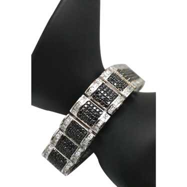 925 Sparkling Rhinestone Bracelet Art Deco Style … - image 1