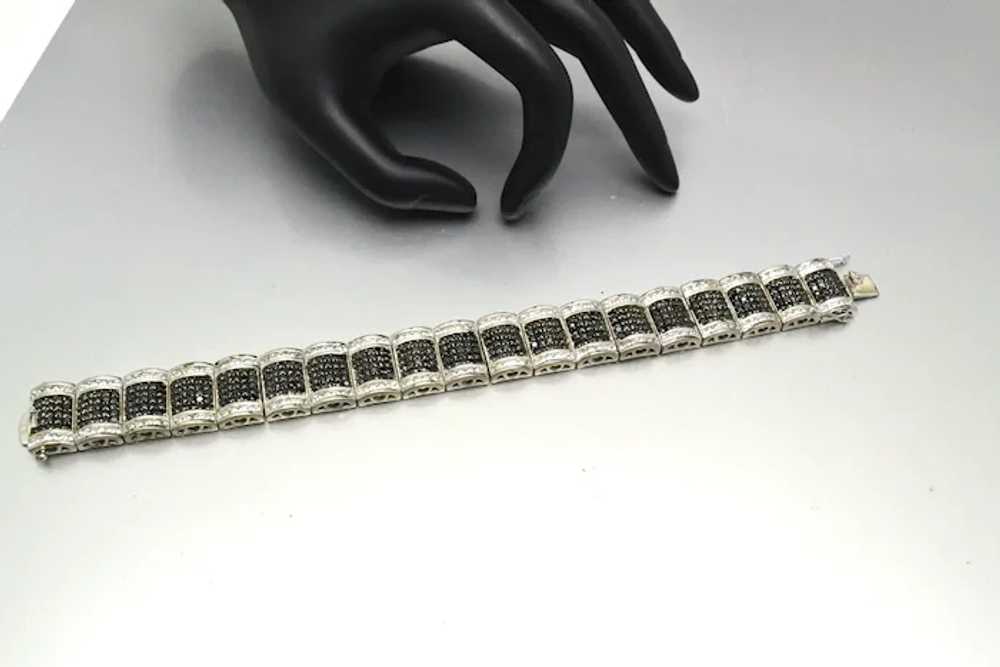 925 Sparkling Rhinestone Bracelet Art Deco Style … - image 3