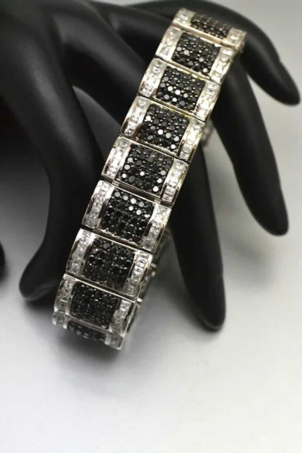 925 Sparkling Rhinestone Bracelet Art Deco Style … - image 6