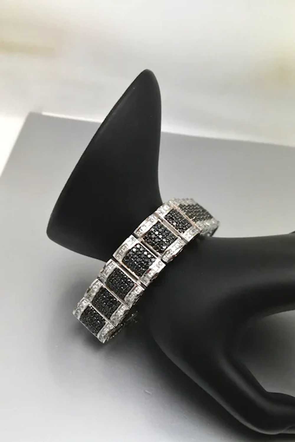 925 Sparkling Rhinestone Bracelet Art Deco Style … - image 9