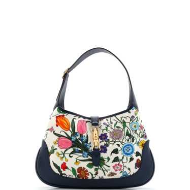 Gucci Jackie Hobo Flora Canvas with Leather Medium Blue 2382751