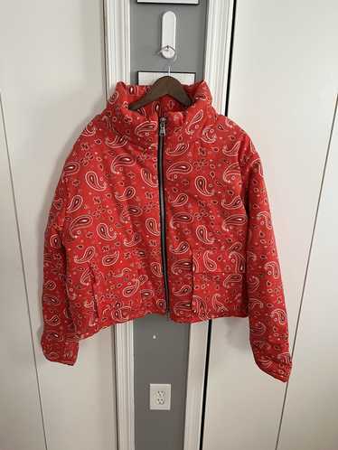 MNML Red Paisley Cropped Puffer Jackey