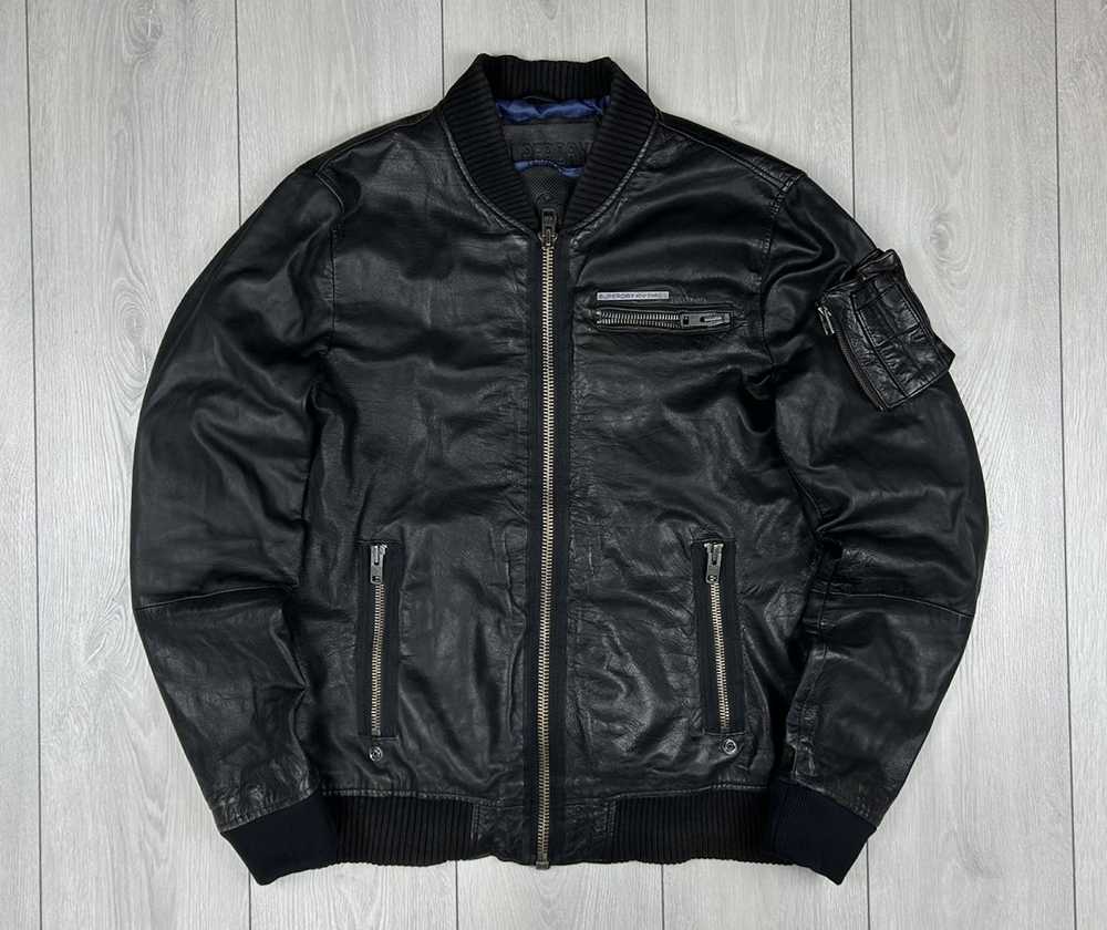 Leather Jacket × Superdry SuperDry Leather Bomber… - image 1