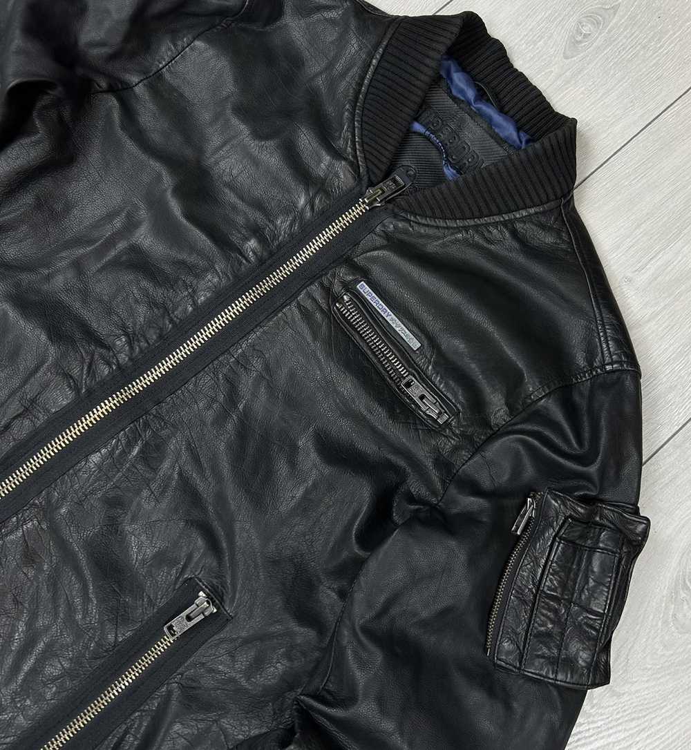 Leather Jacket × Superdry SuperDry Leather Bomber… - image 2